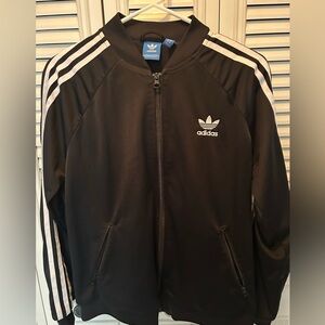 Adidas Black and Blue Jacket ladies large